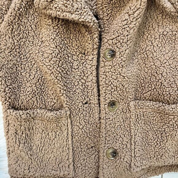 Stevie Hender Brown Sherpa Button Up Jacket - Picture 4 of 9